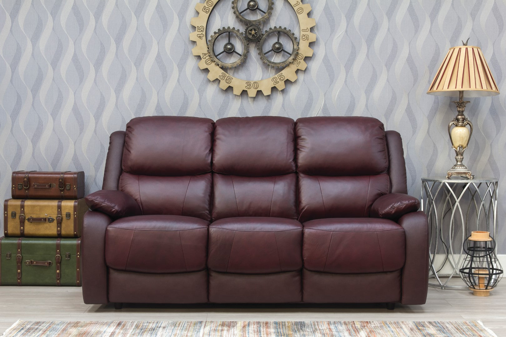 Parker 3 Seater Sofa - Wine Sofas at Lowneys Furniture