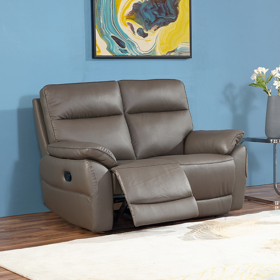 Bergamo Leather Recliner 2 Seater - Sofas at Lowneys Furniture