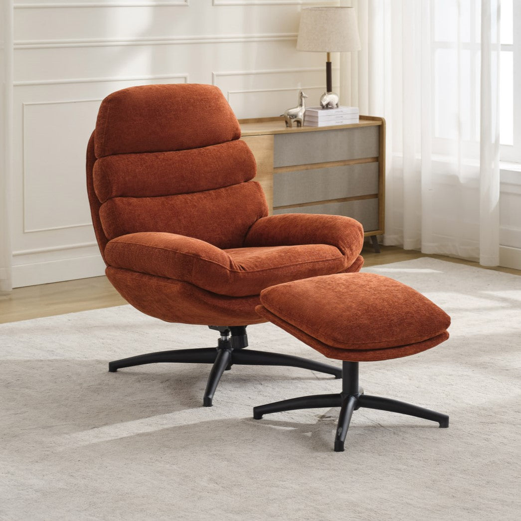 Clark Swivel Chair with Footstool Buy Accent Chairs at Lowneys - Main Image
